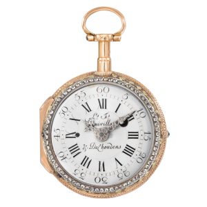 Swiss gold and paste set quarter repeating verge Circa 1790