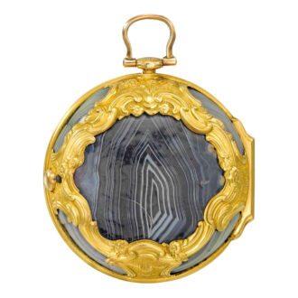 Attractive English gold and agate pair cased verge Circa 1750 Attractive English gold and agate pair cased verge Circa 1750