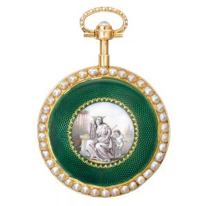 French gold cylinder watch with wolf's tooth train Circa 1789