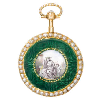 French gold cylinder watch with wolf's tooth train Circa 1789