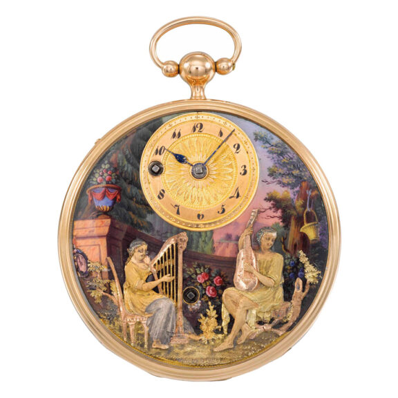 Attractive gold two train musical automaton Circa 1815