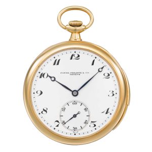 Swiss 18k gold open faced minute repeating lever Circa 1915