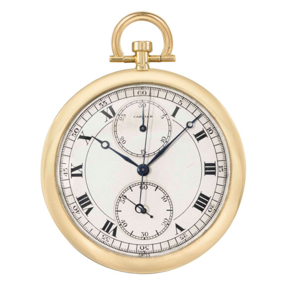 Elegant Swiss 18k gold chronograph with register Circa 1925