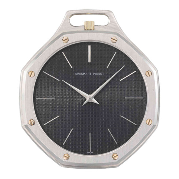 Unusual Swiss octagonal white gold pendant watch Circa 1981