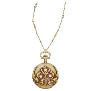 Swiss rose gold, diamond set lever pendant watch Circa 1904