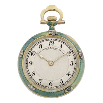 Swiss gold, enamel and diamond set pendant watch Circa 1908