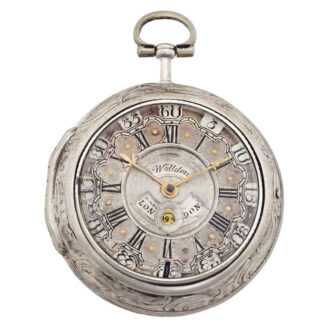 English silver repoussé verge watch with date Circa 1710-1720