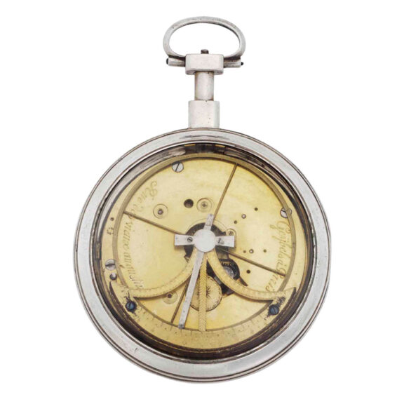 French silver center seconds Pouzait watch Circa 1790-1799 French silver center seconds Pouzait watch Circa 1790-1799