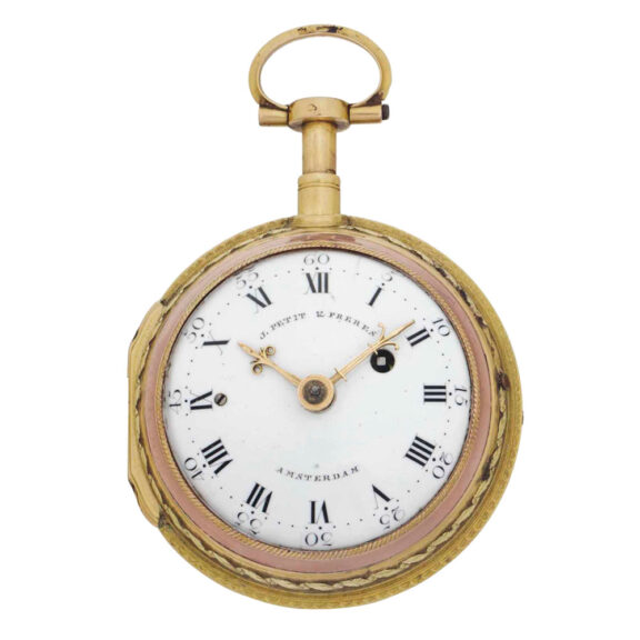 Dutch gold and enamel repeating verge watch Circa 1750-1760 Dutch gold and enamel repeating verge watch Circa 1750-1760
