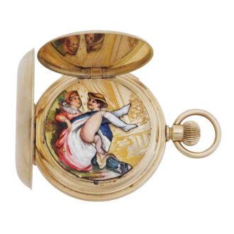 Swiss repeating lever with hidden erotic scene Circa 1890-1899