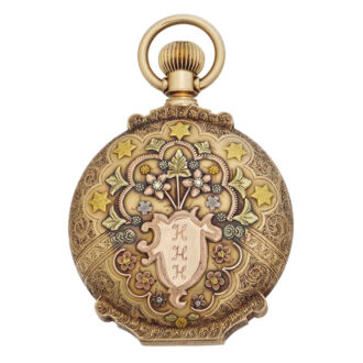 American 14k tri-colour gold hunting cased lever circa 1890