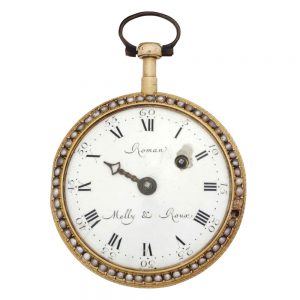 German rose gold and pearl set verge watch Circa 1680-1699