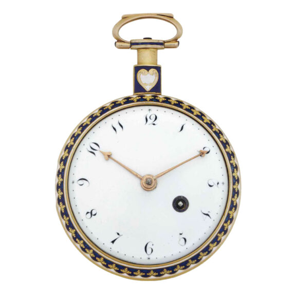 English gold and enamel open faced verge Circa 1750-1760 English gold and enamel open faced verge Circa 1750-1760