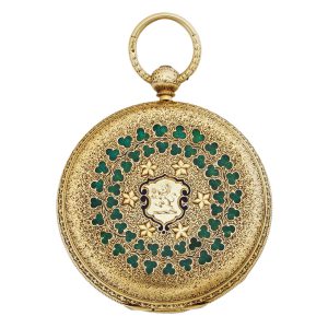 Irish gold and enamel hunting cased lever watch Circa 1838
