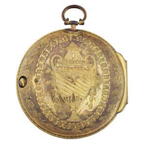 Oversized English gilt pair cased verge watch Circa 1700