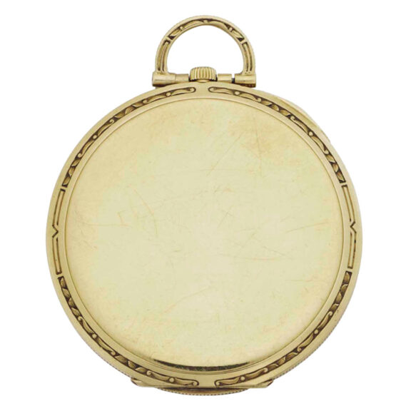 Swiss gold open faced keyless lever pocket watch Circa 1920 Swiss gold open faced keyless lever pocket watch Circa 1920