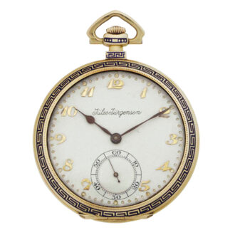 Danish gold and enamel keyless lever dress watch Circa 1920