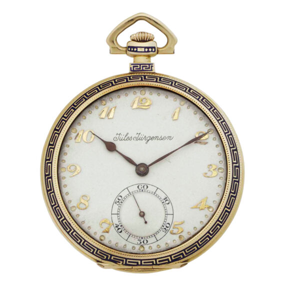 Danish gold and enamel keyless lever dress watch Circa 1920