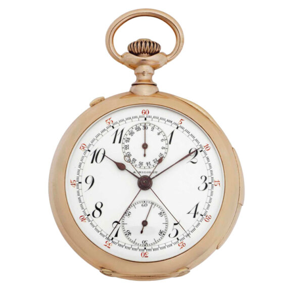 Swiss rose gold minute repeating split seconds chronograph Circa 1910 Swiss rose gold minute repeating split seconds chronograph Circa 1910