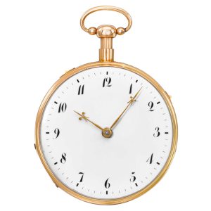 Swiss gold quarter repeating musical cylinder watch Circa 1830