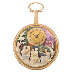 Attractive Swiss gold repeating musical automaton Circa 1815
