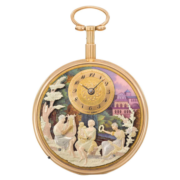 Attractive Swiss gold repeating musical automaton Circa 1815 Attractive Swiss gold repeating musical automaton Circa 1815