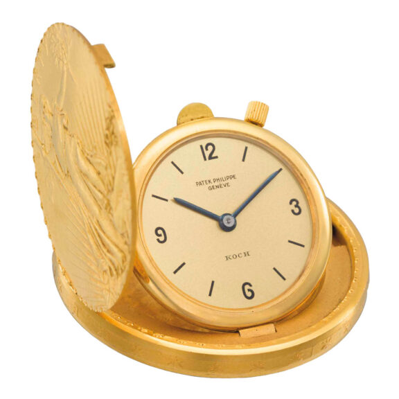 Swiss 18 carat gold US twenty dollars coin watch Circa 1962
