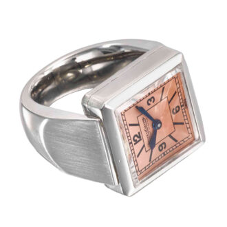 Attractive Swiss stainless steel square ring watch Circa 1937