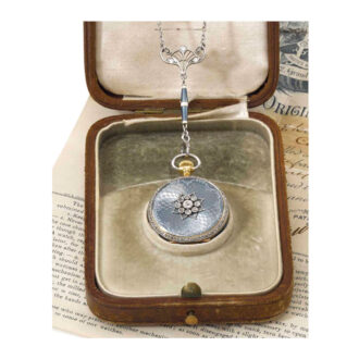 Swiss Art Deco lever pendant watch with chain Circa 1910