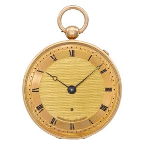 French gold repeating cylinder with jump hour hand Circa 1805