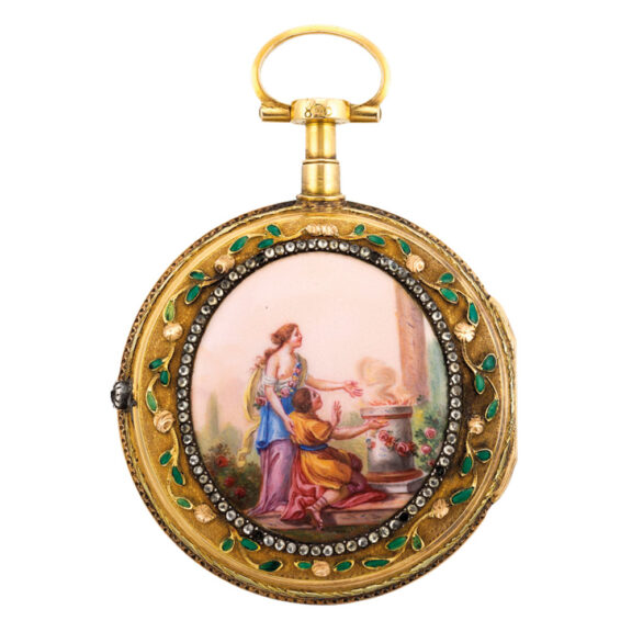 French gold, enamel and paste set verge watch Circa 1780