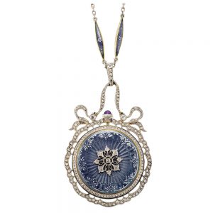 Elegant and fine Swiss keyless lever pendant watch Circa 1910
