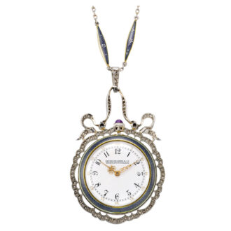 Elegant and fine Swiss keyless lever pendant watch Circa 1910