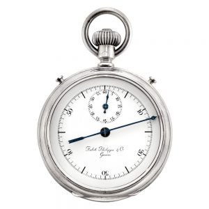 Rare Swiss silver lever inking cylinder chronograph Circa 1879