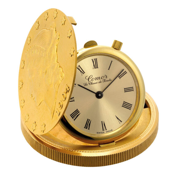 Swiss 18 carat gold US twenty dollar coin watch Circa 1975