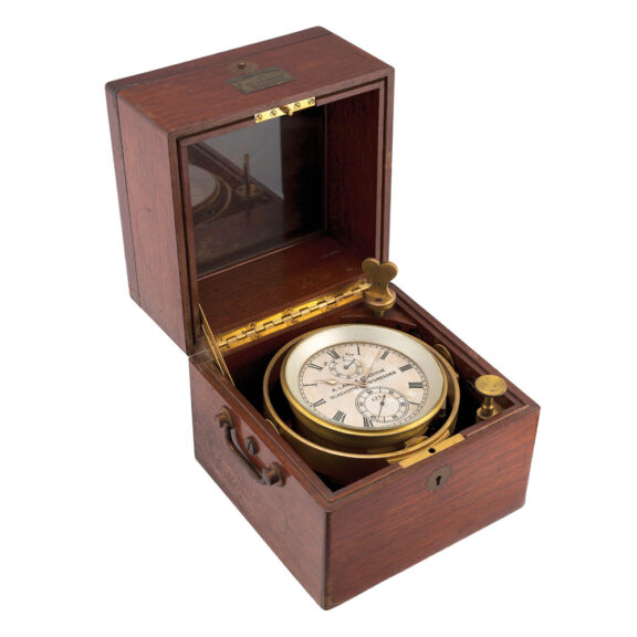 German gilt metal two day marine chronometer Circa 1950