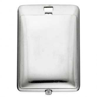 Swiss stainless steel rectangular watch with chain Circa 1975