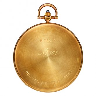 Thin Swiss 18 carat gold complicated lever pocket watch Circa 1983