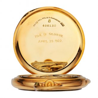 Swiss 18K gold minute repeating lever pocket watch Circa 1910