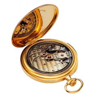 Swiss 18K gold minute repeating lever pocket watch Circa 1910