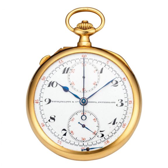 Swiss 18K gold lever split seconds chronograph Circa 1913