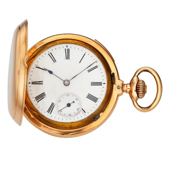 Swiss 18K gold quarter repeating lever watch Circa 1900 Swiss 18K gold quarter repeating lever watch Circa 1900
