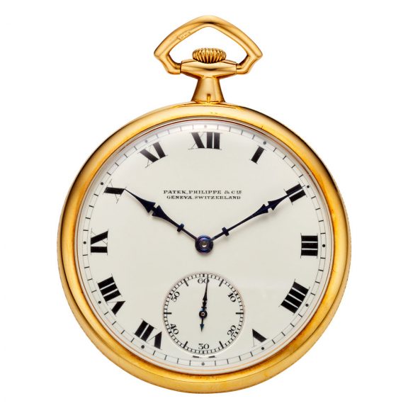 Swiss 18 carat gold open faced keyless lever watch Circa 1919
