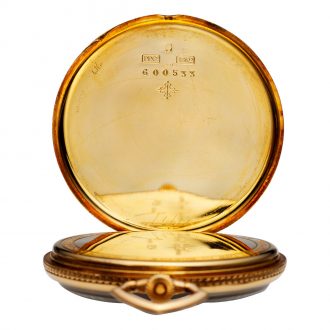 Swiss 18 carat gold open faced keyless lever watch Circa 1919