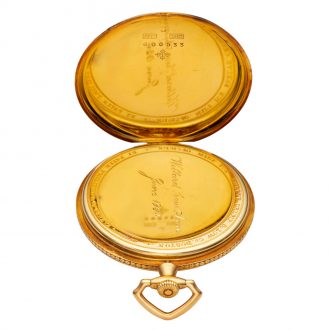 Swiss 18 carat gold open faced keyless lever watch Circa 1919