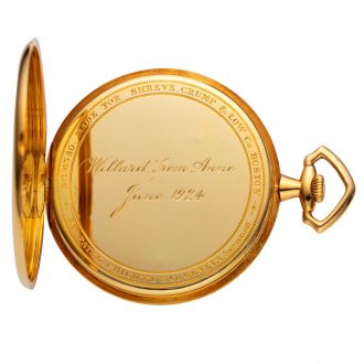 Swiss 18 carat gold open faced keyless lever watch Circa 1919