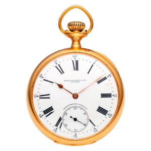 Swiss 18K rose gold open faced keyless lever watch Circa 1907