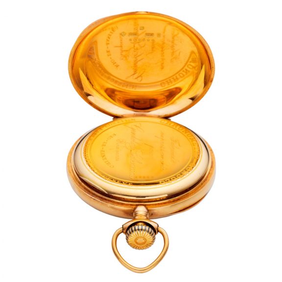 Swiss 18K rose gold open faced keyless lever watch Circa 1907 Swiss 18K rose gold open faced keyless lever watch Circa 1907