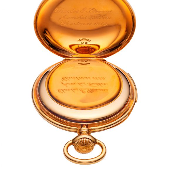 Swiss/American gold five minute repeating lever watch Circa 1889 Swiss/American gold five minute repeating lever watch Circa 1889