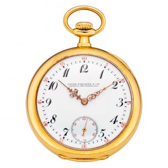 Swiss 18 carat gold open faced lever pocket watch Circa 1895 Swiss 18 carat gold open faced lever pocket watch Circa 1895